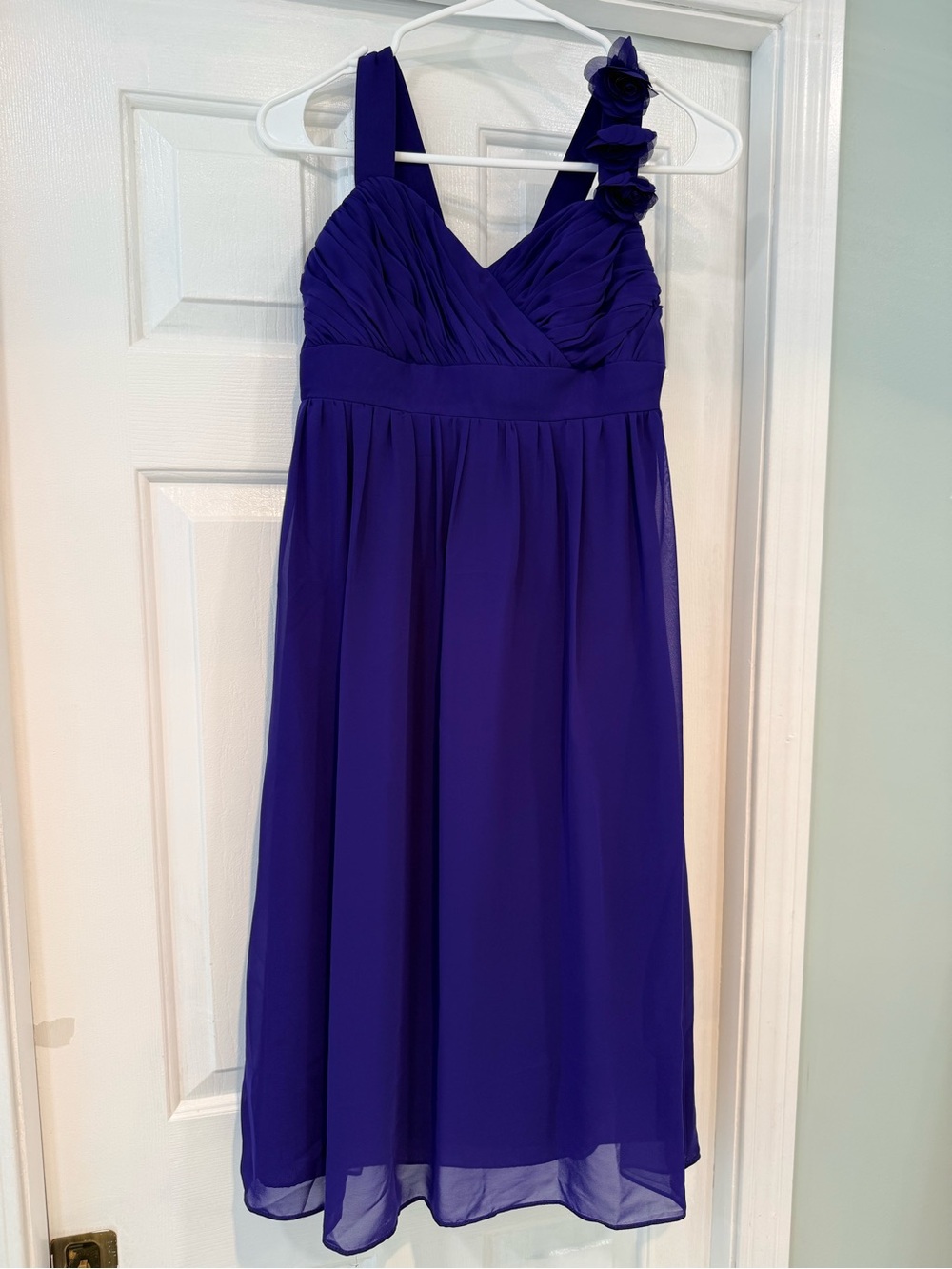 Alfred Angelo Deep Purple One-Shoulder Chiffon Dress